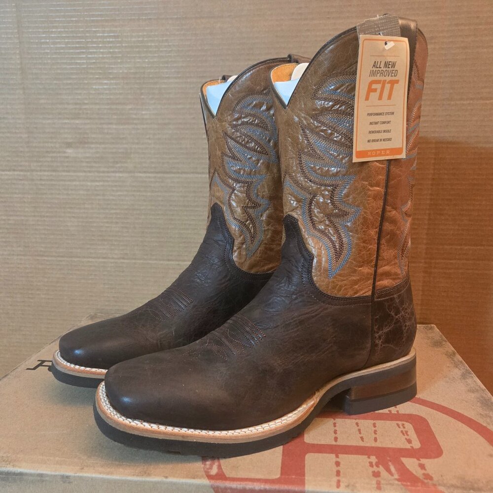 Roper Men's Work It Over Boots 10 EE Wide Brown 09-020-9204-8442